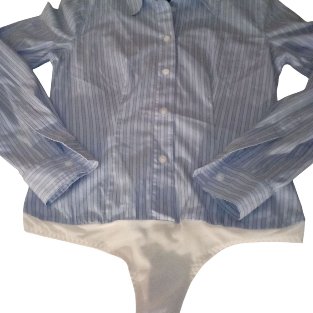 Victoria's Secret Blue and White Striped Bodysuit